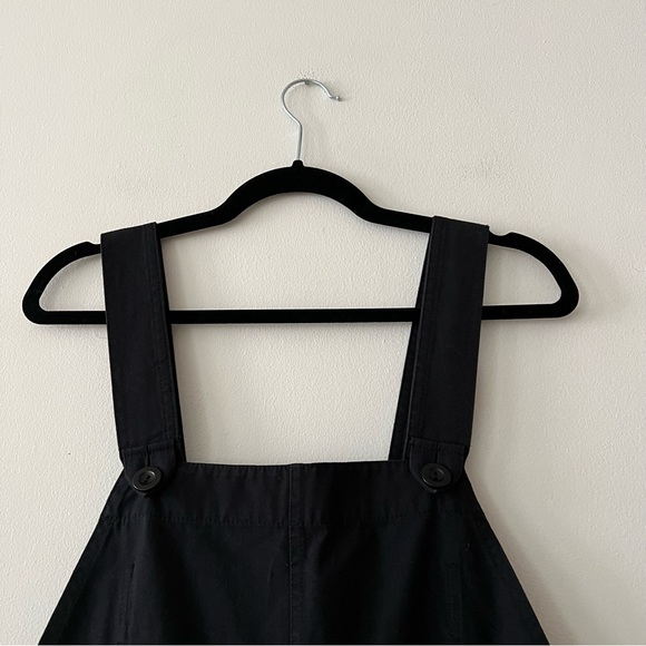 COS Barrel-Leg Cotton Dungarees in Black - Picture 6 of 9